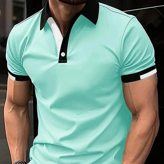 3D Count Solid Color Lapel Short Sleeve Polo Shirt Casual Loose