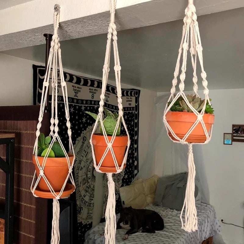 Artificial Plants Hanging Basket With Hook Macrame Plant Holder For Home Wedding Decor DIY Hanging Garland Fake Flowers Plant