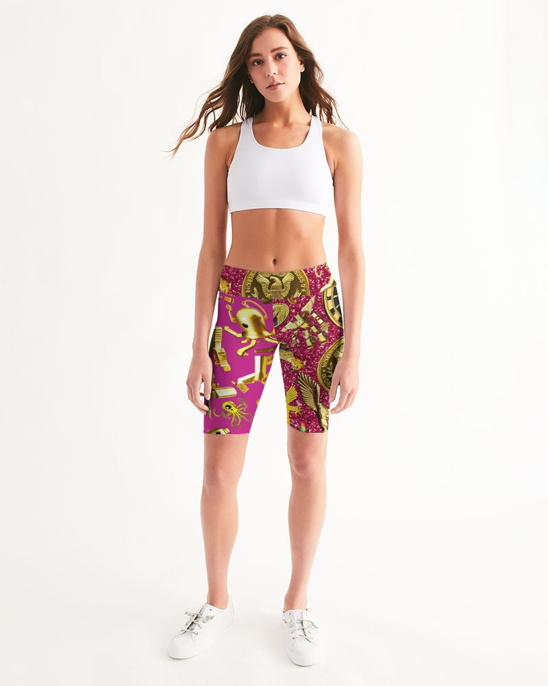 Robotic Abstrak Women's All-Over Print Mid-Rise Bike Shorts