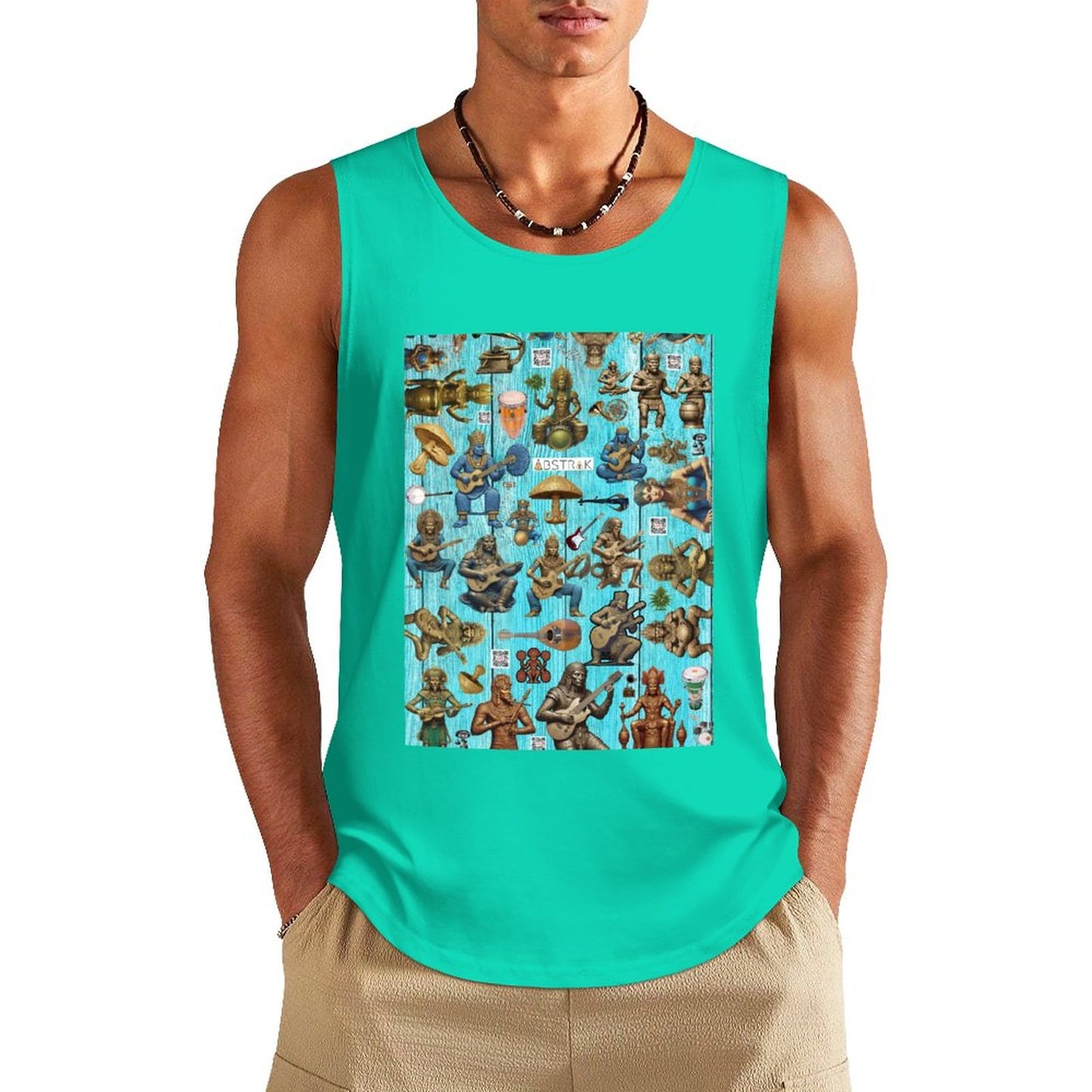 DTF 160gsm Men's Cotton Tank Top BX (Dual-sided Printing)