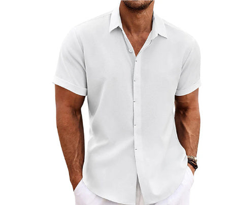 Men's Linen Short Sleeved T-shirt Loose Fitting