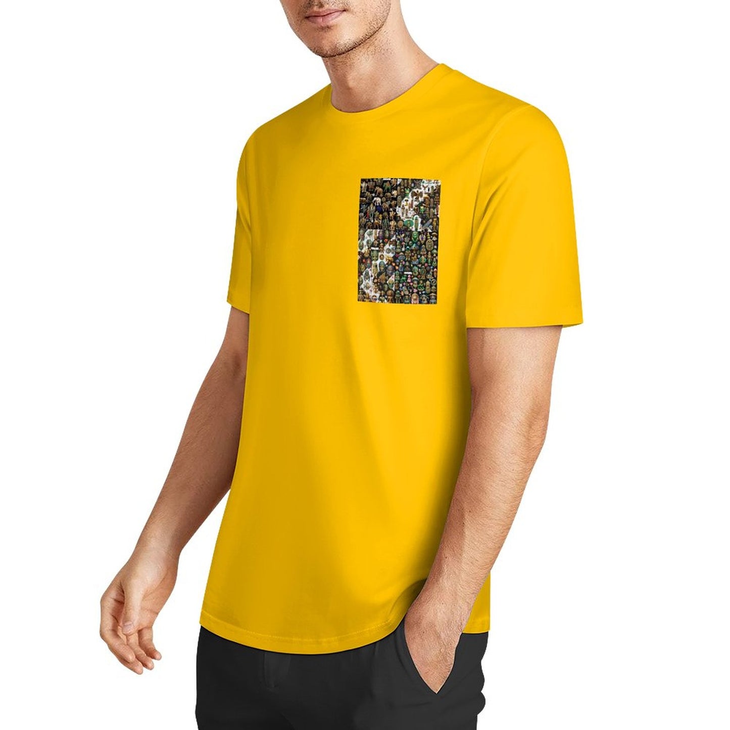 DTF 160gsm Men's Short Sleeve Cotton T-shirt (Dual-sided+Sleeve Printing)