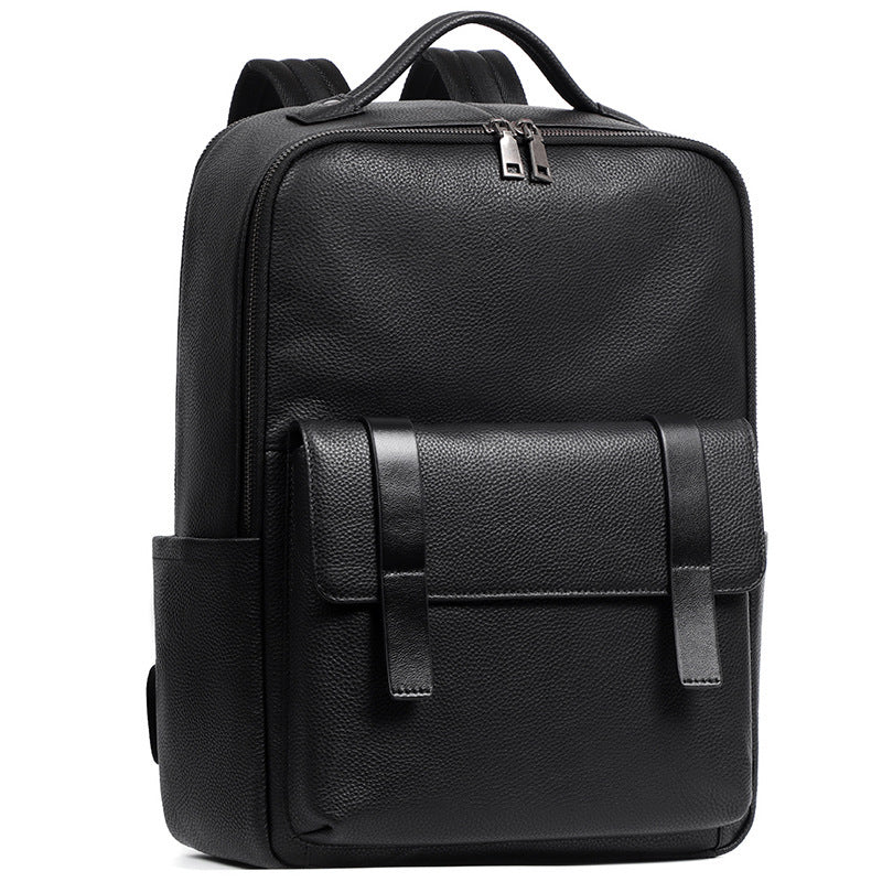 Large Capacity Men's Leather Computer Backpack