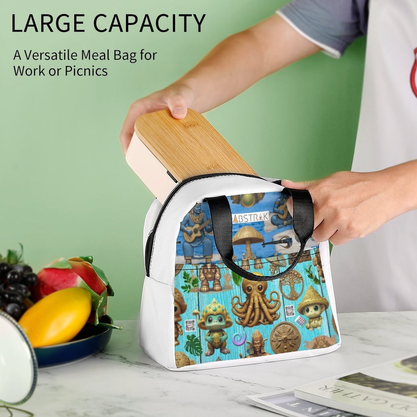 Insulated Lunch Bag with Pocket (All-Over Printing)