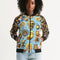 4 Annunaki Abstrak Collection Women's All-Over Print Bomber Jacket