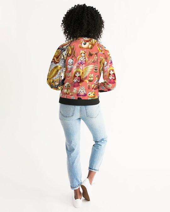 Womens Abstrak Women's All-Over Print Bomber Jacket