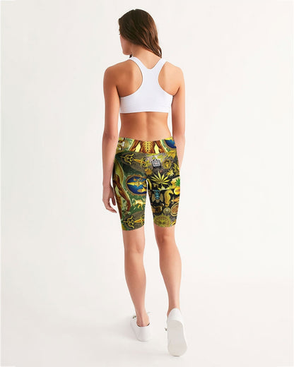 Ancient Abtsrak Women's All-Over Print Mid-Rise Bike Shorts