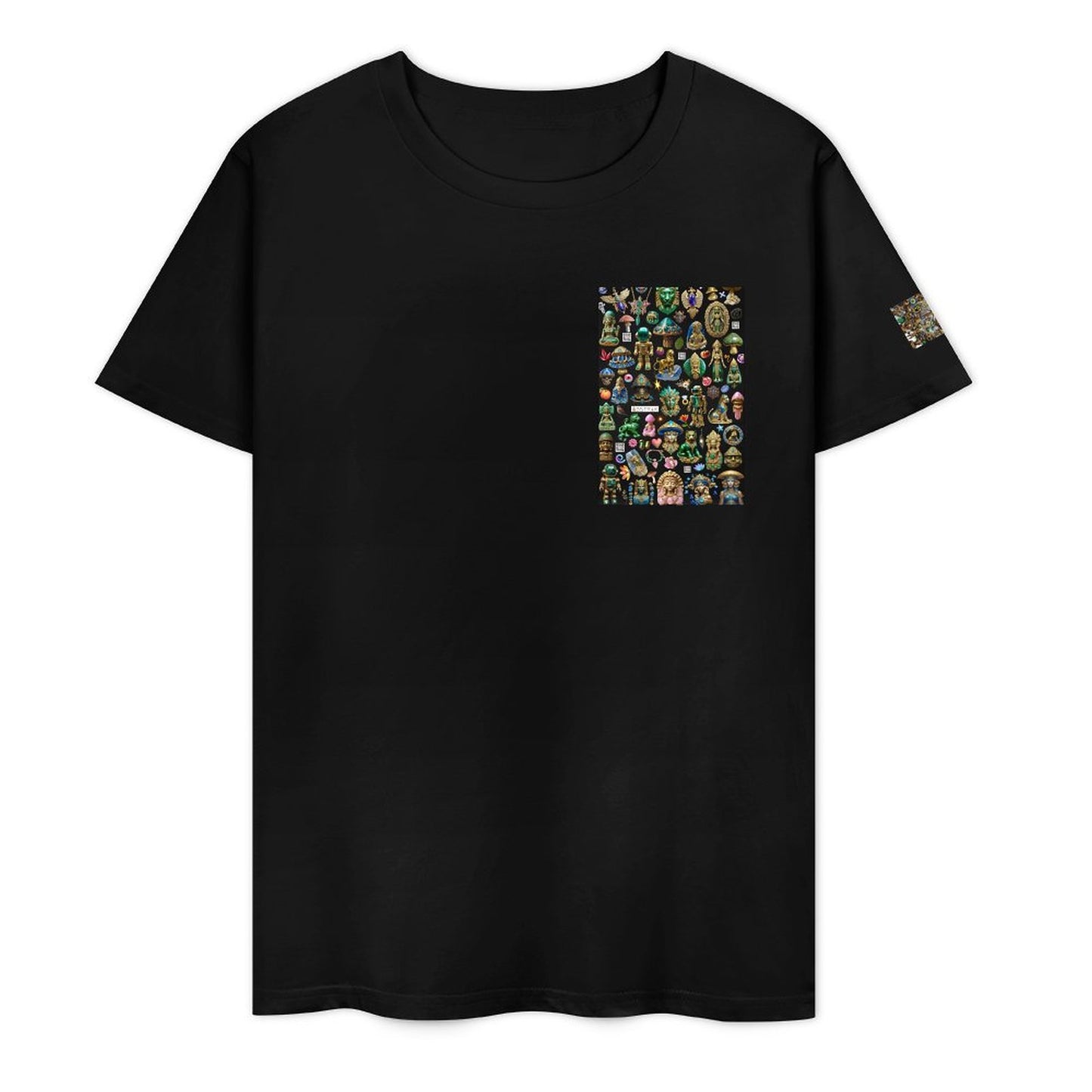 DTF 160gsm Men's Short Sleeve Cotton T-shirt (Dual-sided+Sleeve Printing)