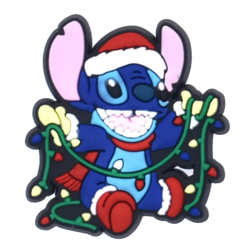 1pcs Disney Stitch Christmas Series shoe Charms Designer for Shoe Accessories for Classic Clog Kids Gift Hot Sale