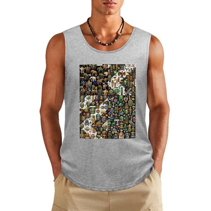 DTF 160gsm Men's Cotton Tank Top BX (Dual-sided Printing)