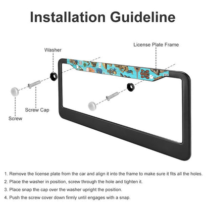 Black License Plate Frame (All-Over Printing)