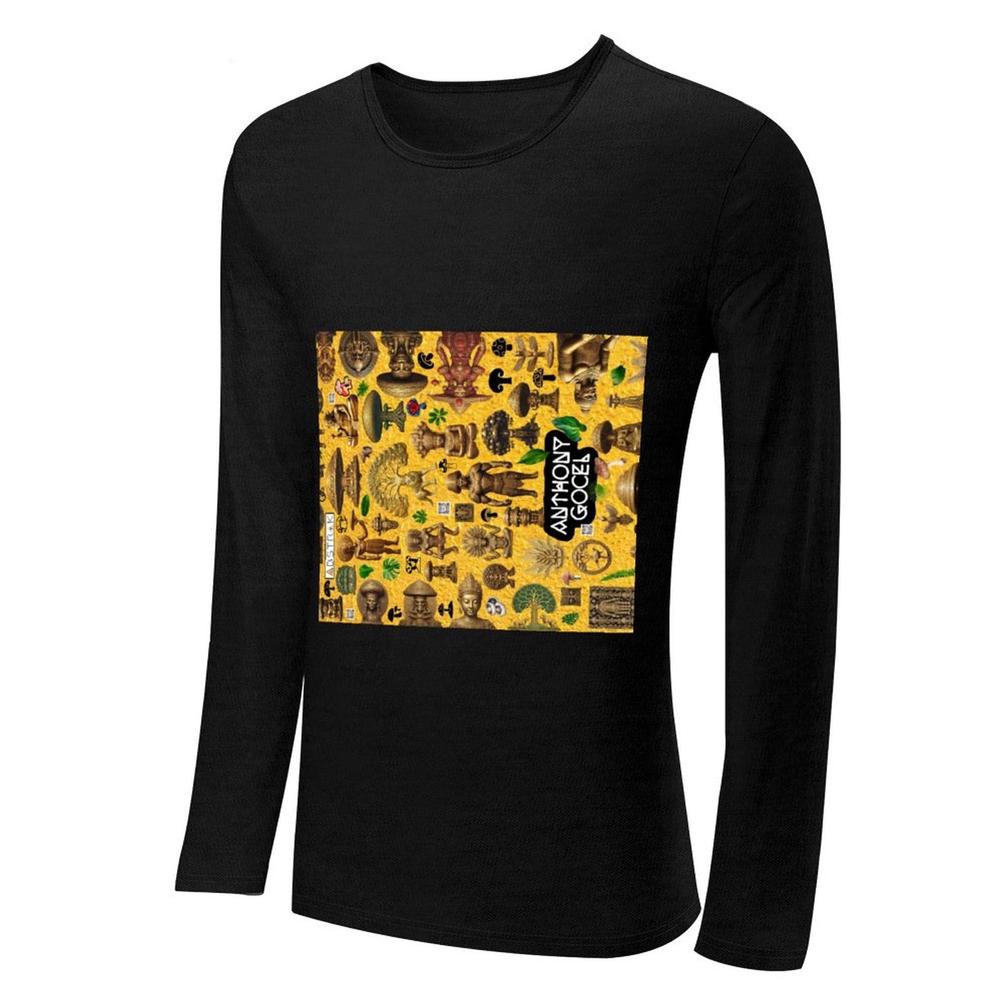 DTG 180gsm Men's Crewneck Long Sleeve T-shirt (Front Printing)