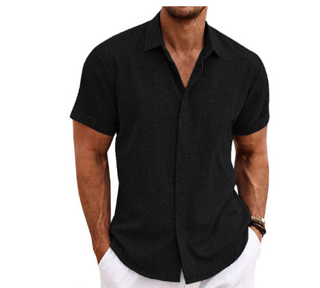 Men's Linen Short Sleeved T-shirt Loose Fitting