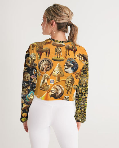 Nature Abstrak Women's All-Over Print Cropped Sweatshirt