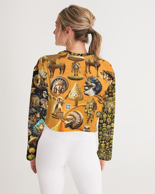 Nature Abstrak Women's All-Over Print Cropped Sweatshirt