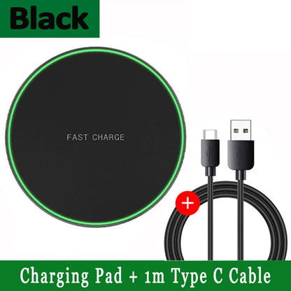 30W Wireless Charger Pad for iPhone 15 14 13 12 11 Pro Max XR Samsung Galaxy S22 S21 S10 S9 Xiaomi Fast Charging Docking Station