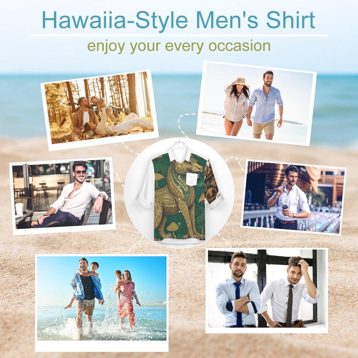 Long Sleeve Hawaiian Shirts for Men AY007 (All-Over Printing)