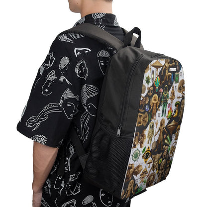 17 inch Black Schoolbag & Shoulder Backpack