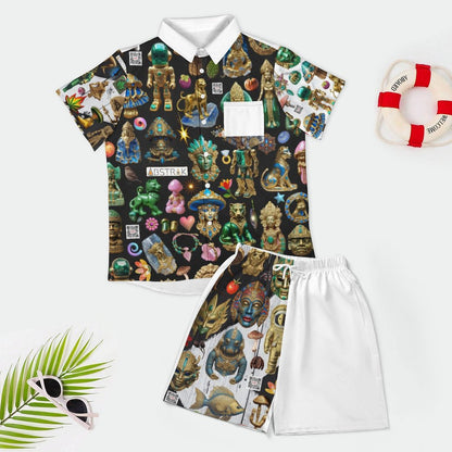 Short Sleeve Shirt and Shorts Set B339D1P (All-Over Printing)