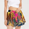 Trendy Abstrak Pattern Women's All-Over Print Ruffle Shorts