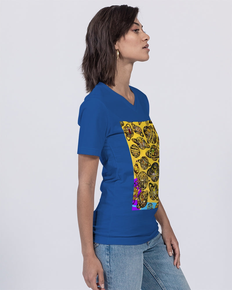 Nature Abstrak Unisex Jersey V-Neck Tee | Bella + Canvas