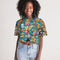 Womens Abstrak Women's All-Over Print Lounge Cropped Tee