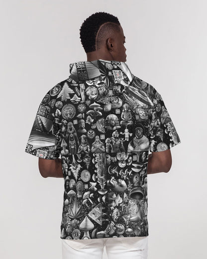 Matrix Vison Men's All-Over Print Premium Heavyweight Short Sleeve Hoodie