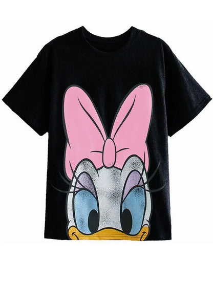 Disney T-Shirt Bambi Deer Fashion Women T-Shirt Summer Cartoon O-Neck Short Sleeve T-Shirt Women Casual Tee Tops Female Femmes