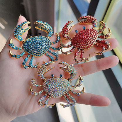 Full diamond crab brooch female niche high-end pin suit accessory