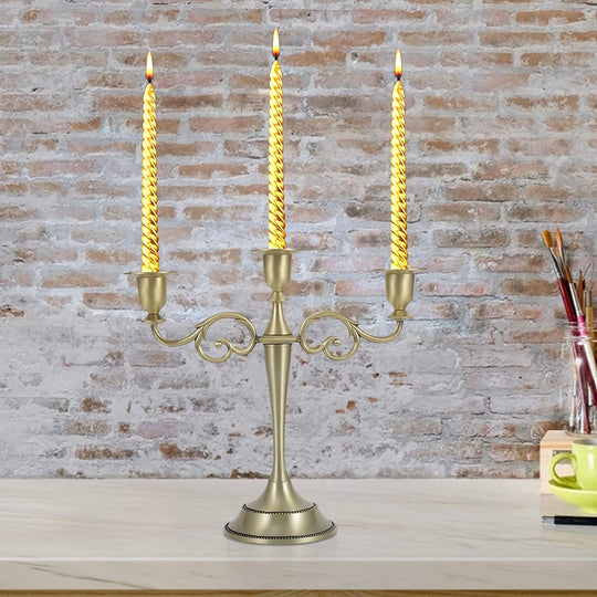 Metal Candlestick 3 Arms Tall Candle Holder Candelabra Candle Stand