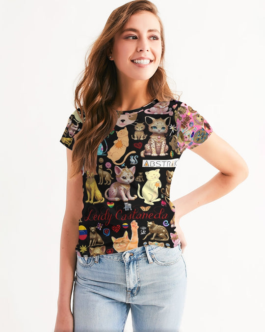 Leidy Abstrak Women's All-Over Print Tee