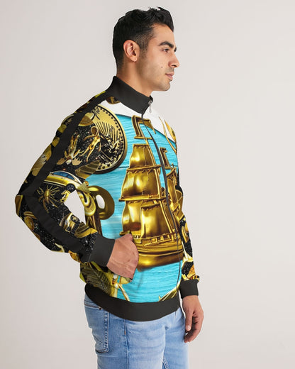 Outer Space Abstrak Men's All-Over Print Stripe Sleeve Track Jacket