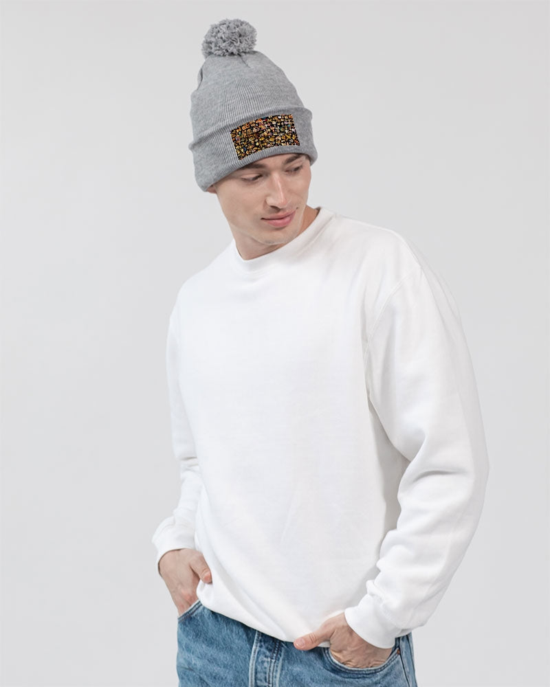 4 Annunaki Abstrak Collection Pom-Pom Knit Beanie | Sportsman