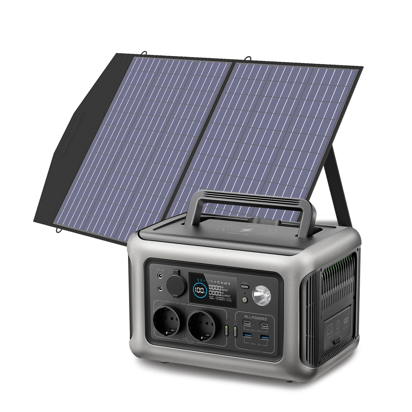 ALLPOWERS R600 Portable Powerstation with Solarpanel (Optional)，299Wh 600W LiFePO4 Battery for Home Backup Outdoors Camping RV