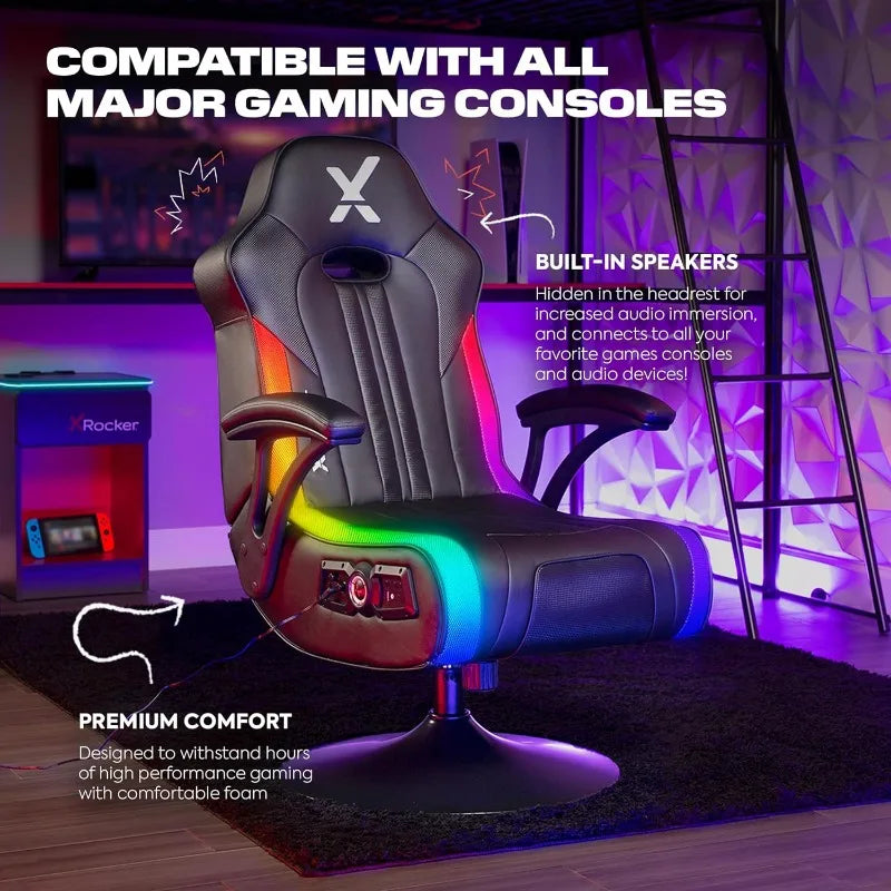 X Rocker Torque Pedestal Gaming Chair, Bluetooth Audio with Subwoofer,new