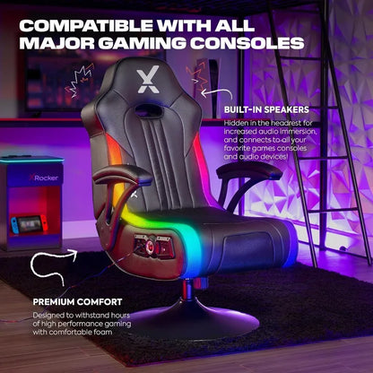 X Rocker Torque Pedestal Gaming Chair, Bluetooth Audio with Subwoofer,new