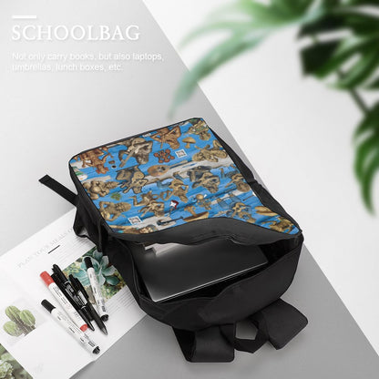 17 inch Black Schoolbag & Shoulder Backpack