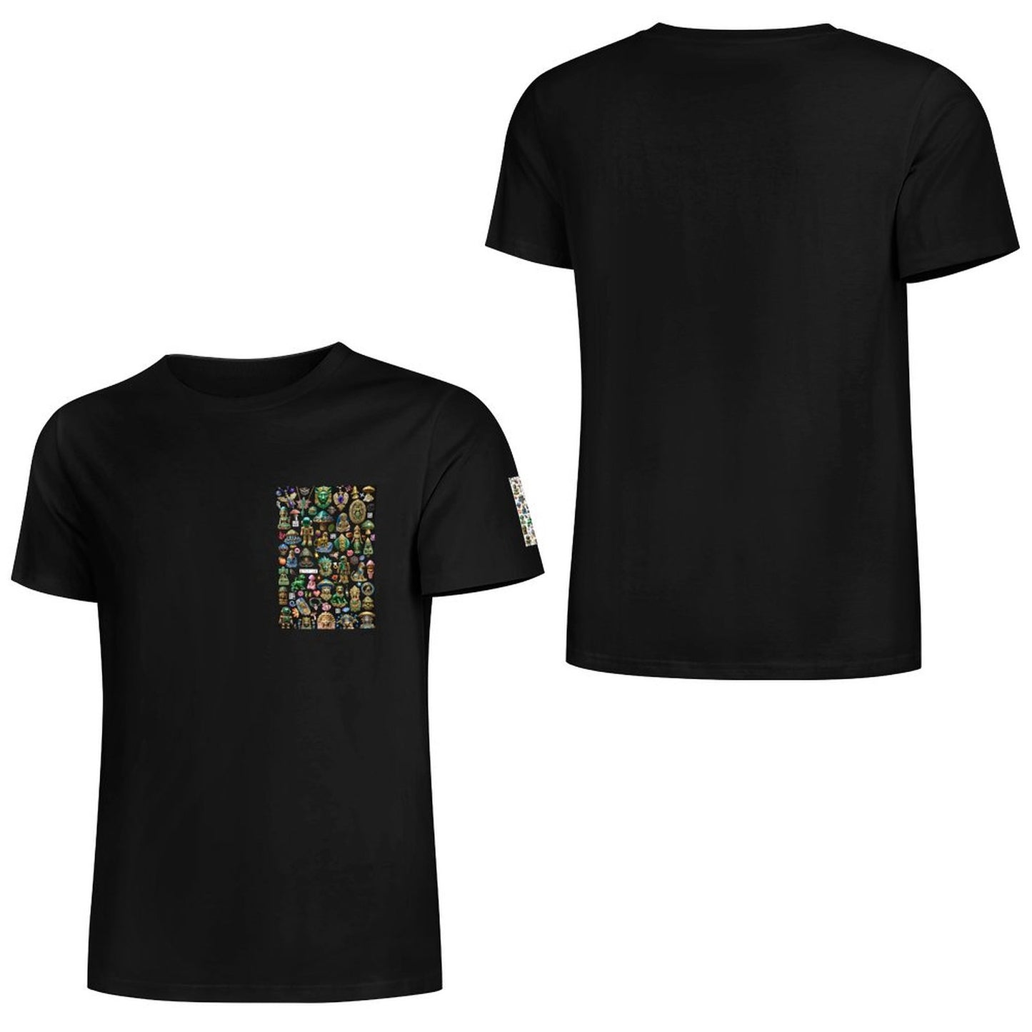 DTF 160gsm Men's Short Sleeve Cotton T-shirt (Dual-sided+Sleeve Printing)