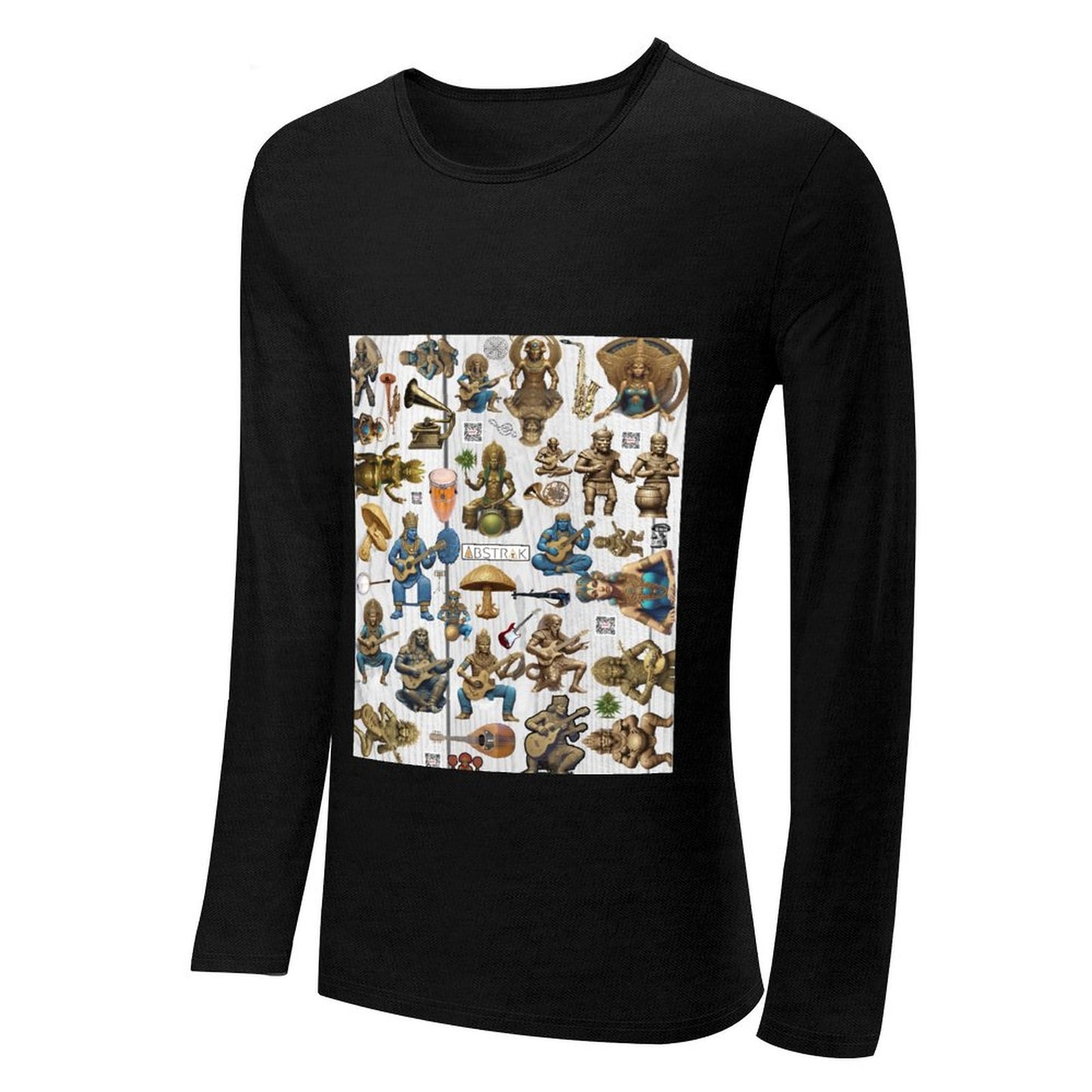 DTG 180gsm Men's Crewneck Long Sleeve T-shirt (Front Printing)