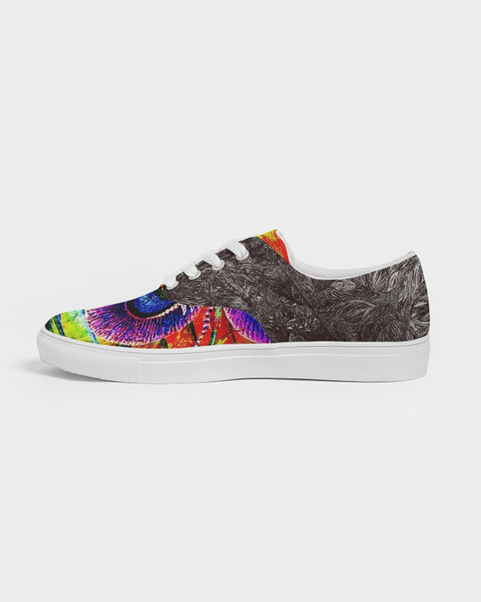 Saddle Serenade Abstract Design Women's Lace Up Canvas Shoe