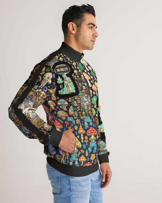 Elephant Collection Men's All-Over Print Stripe Sleeve Track Jacket