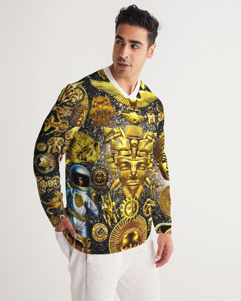 Ancient Abstrak Men's All-Over Print Long Sleeve Sports Jersey