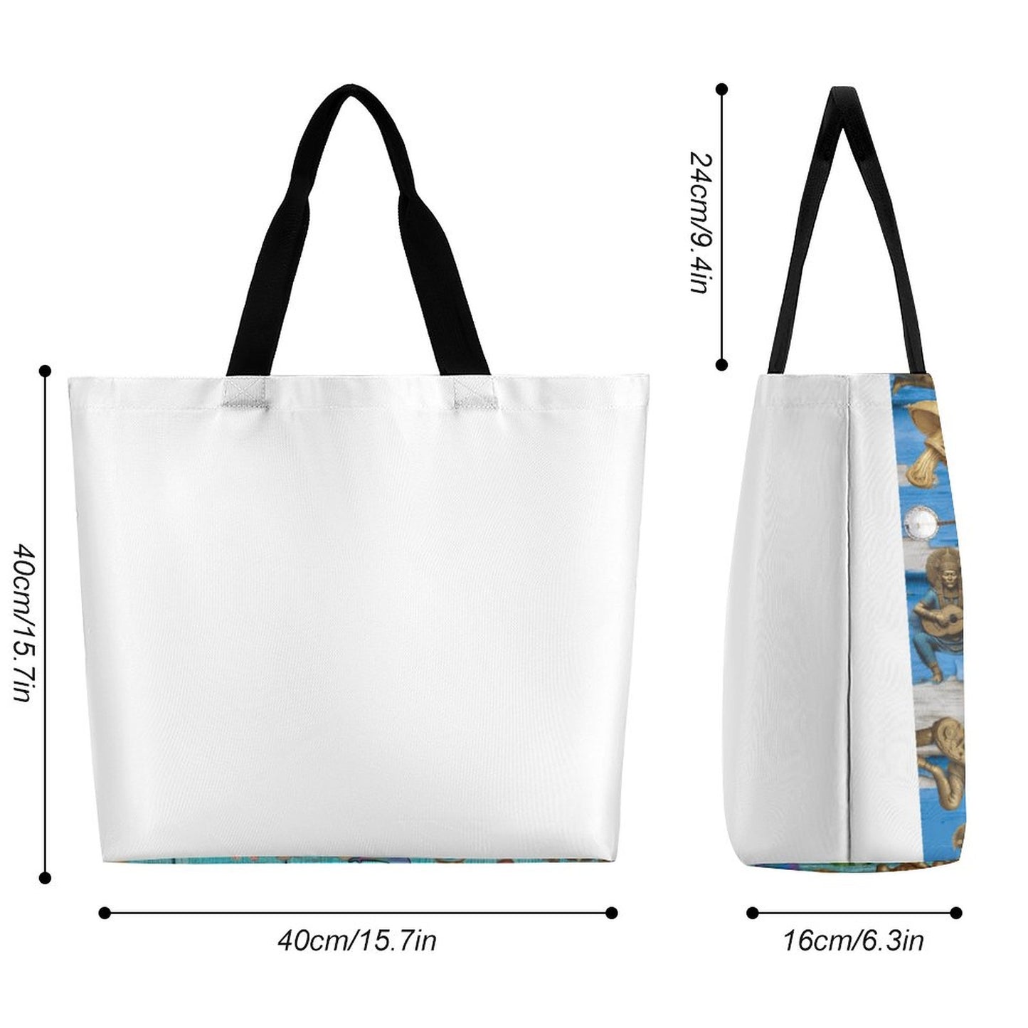 Large One Shoulder Shopping Bag (All-Over Printing)