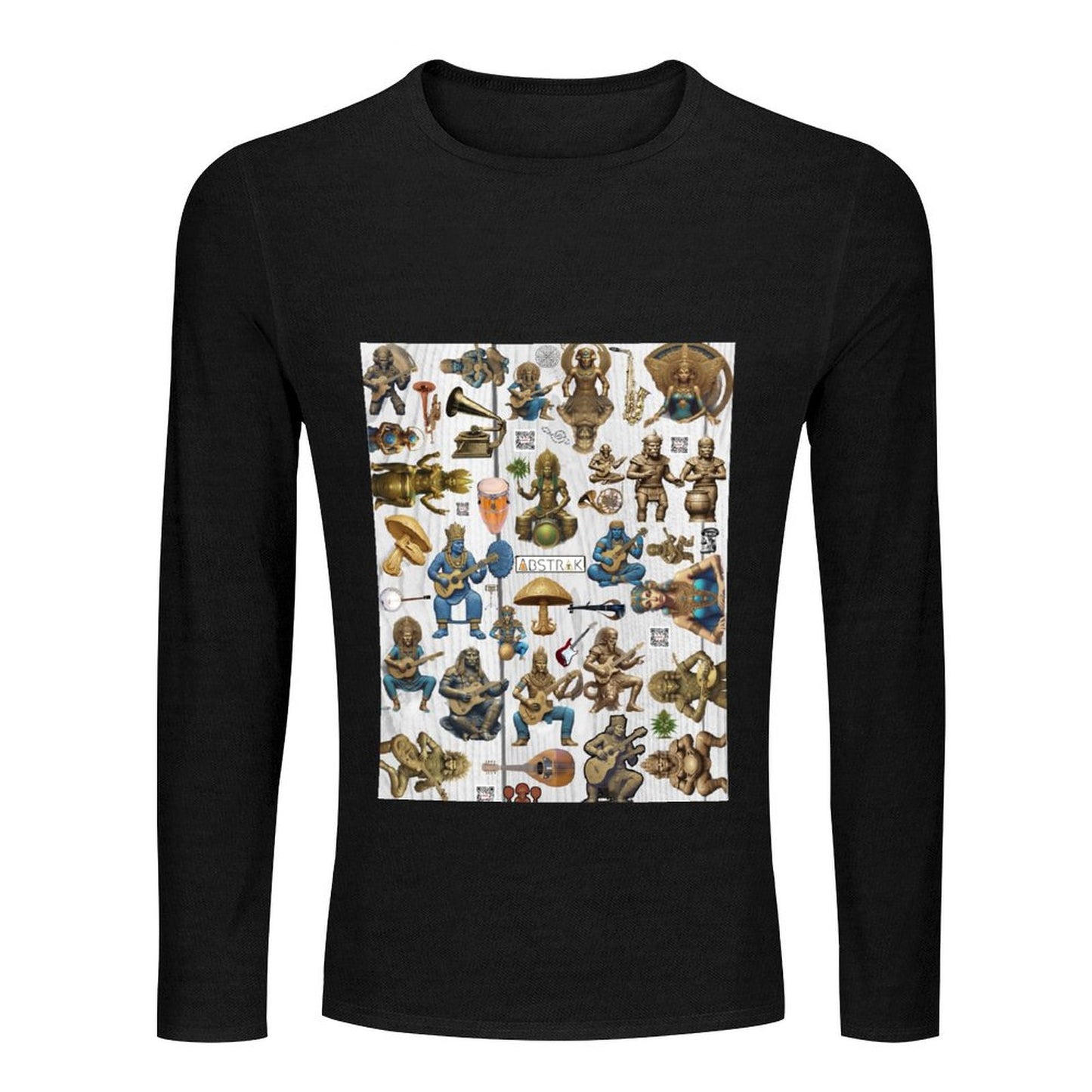 DTG 180gsm Men's Crewneck Long Sleeve T-shirt (Front Printing)