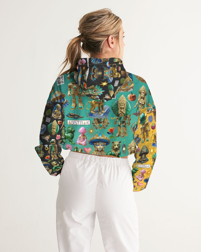 IMG_3100 Women's All-Over Print Cropped Windbreaker