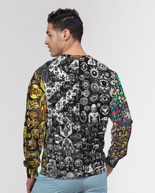 Abstraknyc Men's All-Over Print Classic French Terry Crewneck Pullover