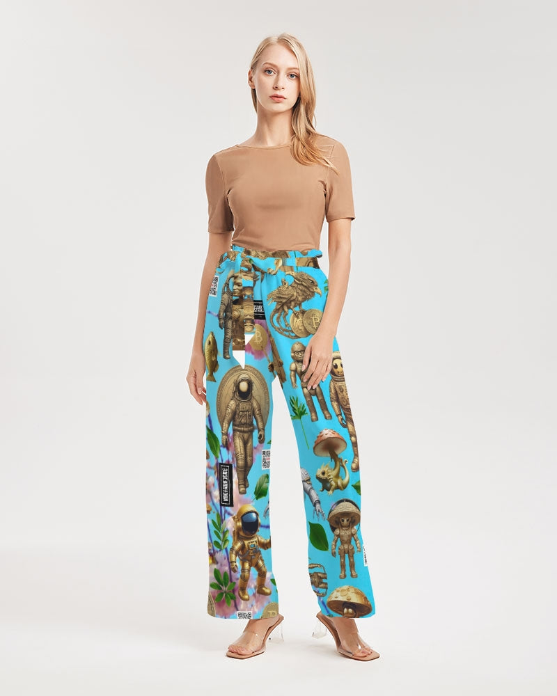 Ancient Abstrak Collection Women's All-Over Print High-Rise Wide Leg Pants