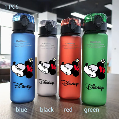 Disney 560ml Water Cup Mickey Mouse Drinking Water Bottle Outdoor Capacity Sports Children Portable Plastic Bottle