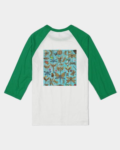 Abstrak dragonfly Unisex Three-Quarter Sleeve Baseball Tee | Bella + Canvas