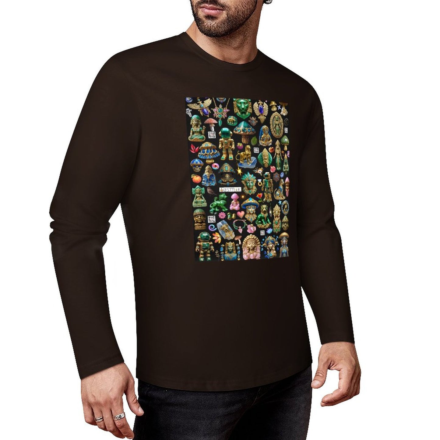 DTF160gsm Cotton Men's Long Sleeve T-shirt (Front Printing)